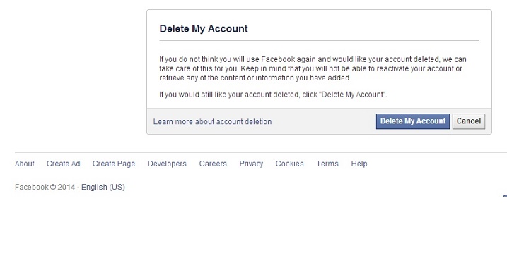 Access the delete account page