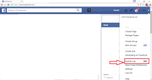 Select search activity in Facebook
